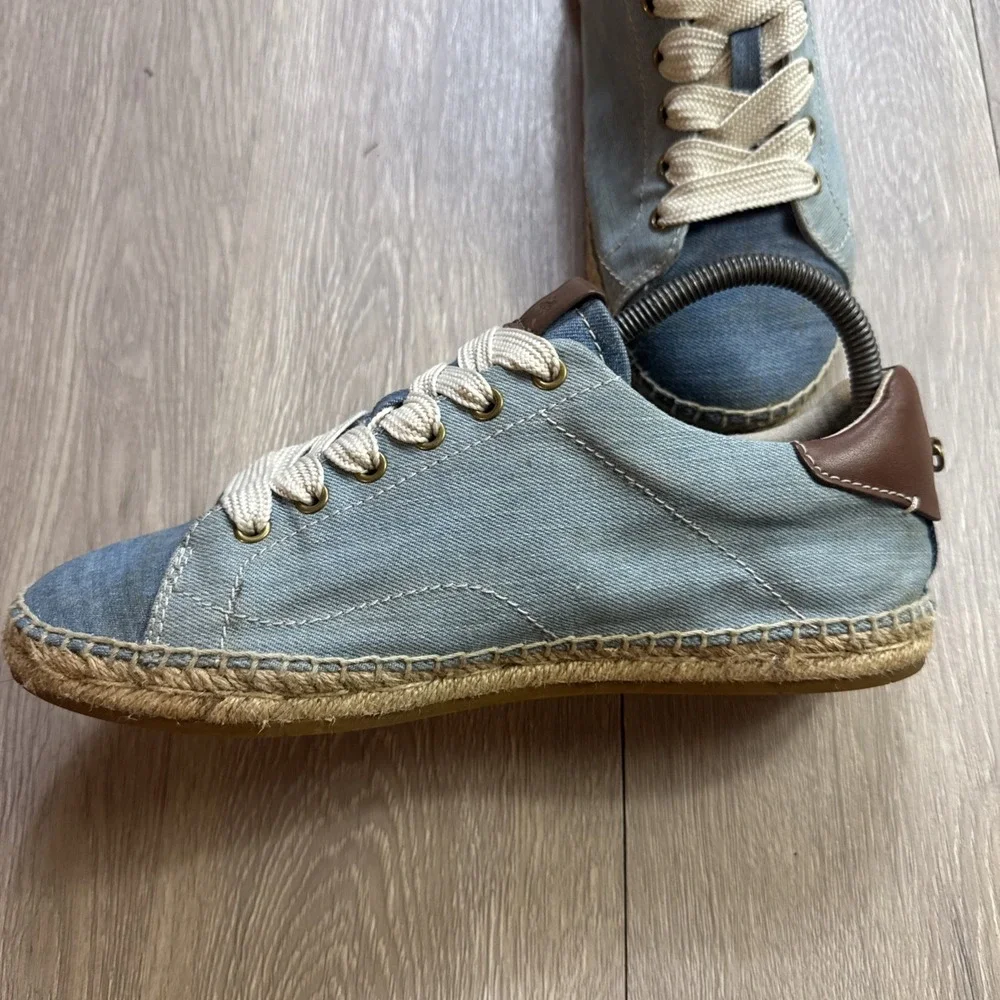 Coach Cate Espadrilles Women's 9 B Denim Two Tone Blue Summer Casual Sneakers